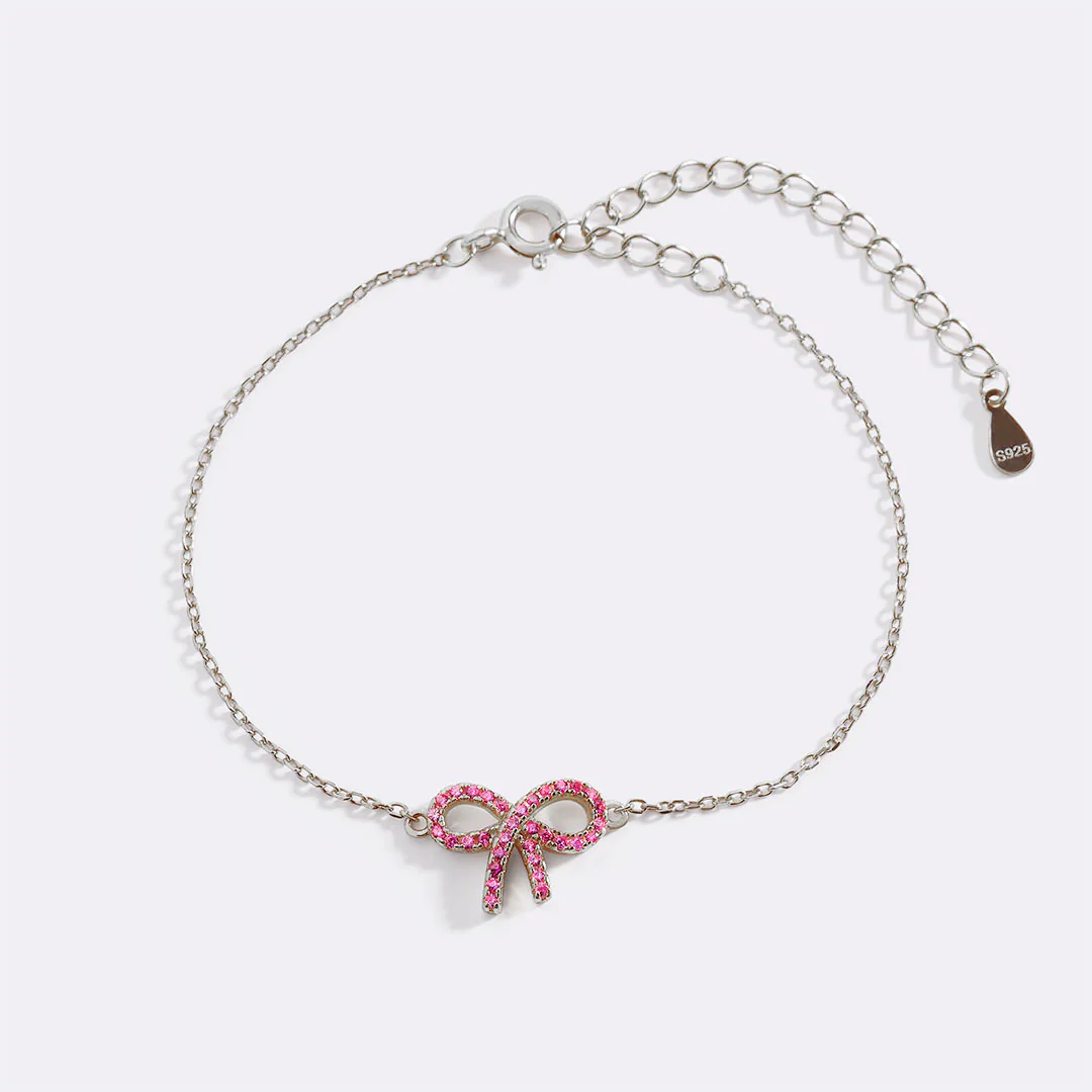 Pink Pave Bow Bracelet - Image 11