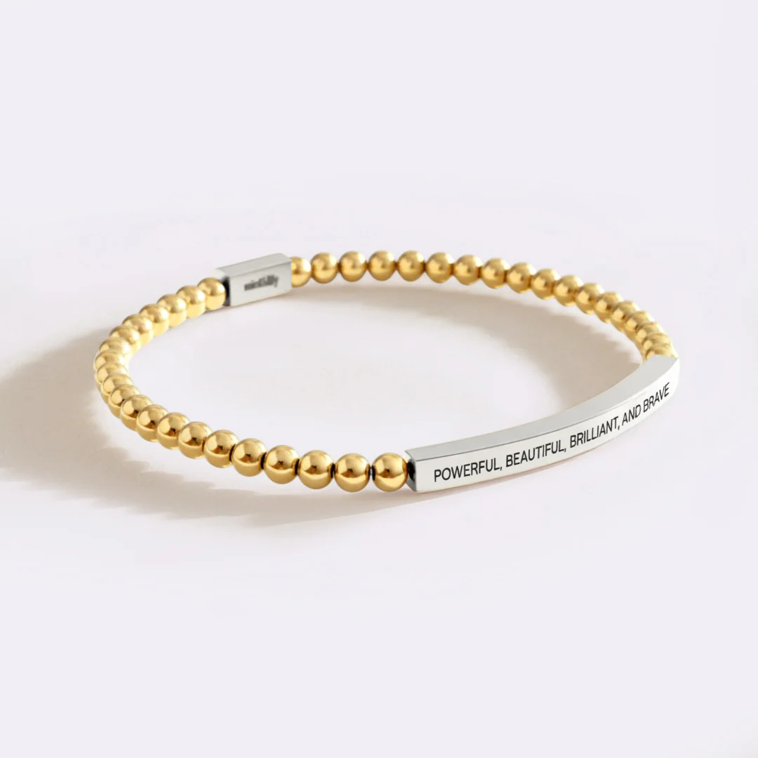 Powerful, Beautiful, Brilliant, and Brave Beaded Inspire Bracelet - Image 11