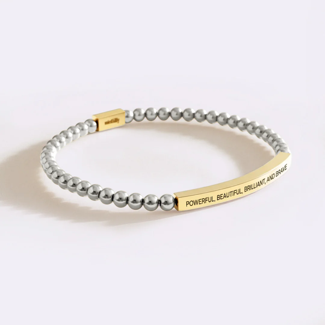 Powerful, Beautiful, Brilliant, and Brave Beaded Inspire Bracelet - Image 12