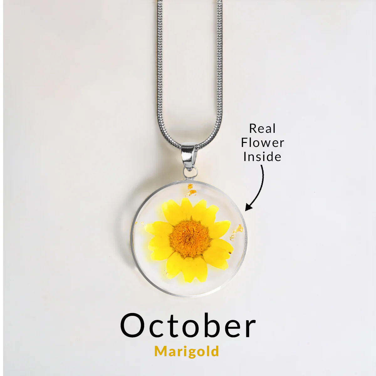 Pressed Birth Flower Necklace - Image 114