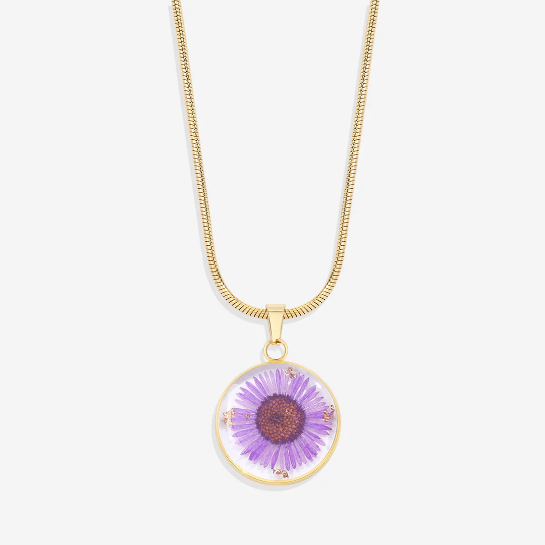 Pressed Birth Flower Necklace - Image 116
