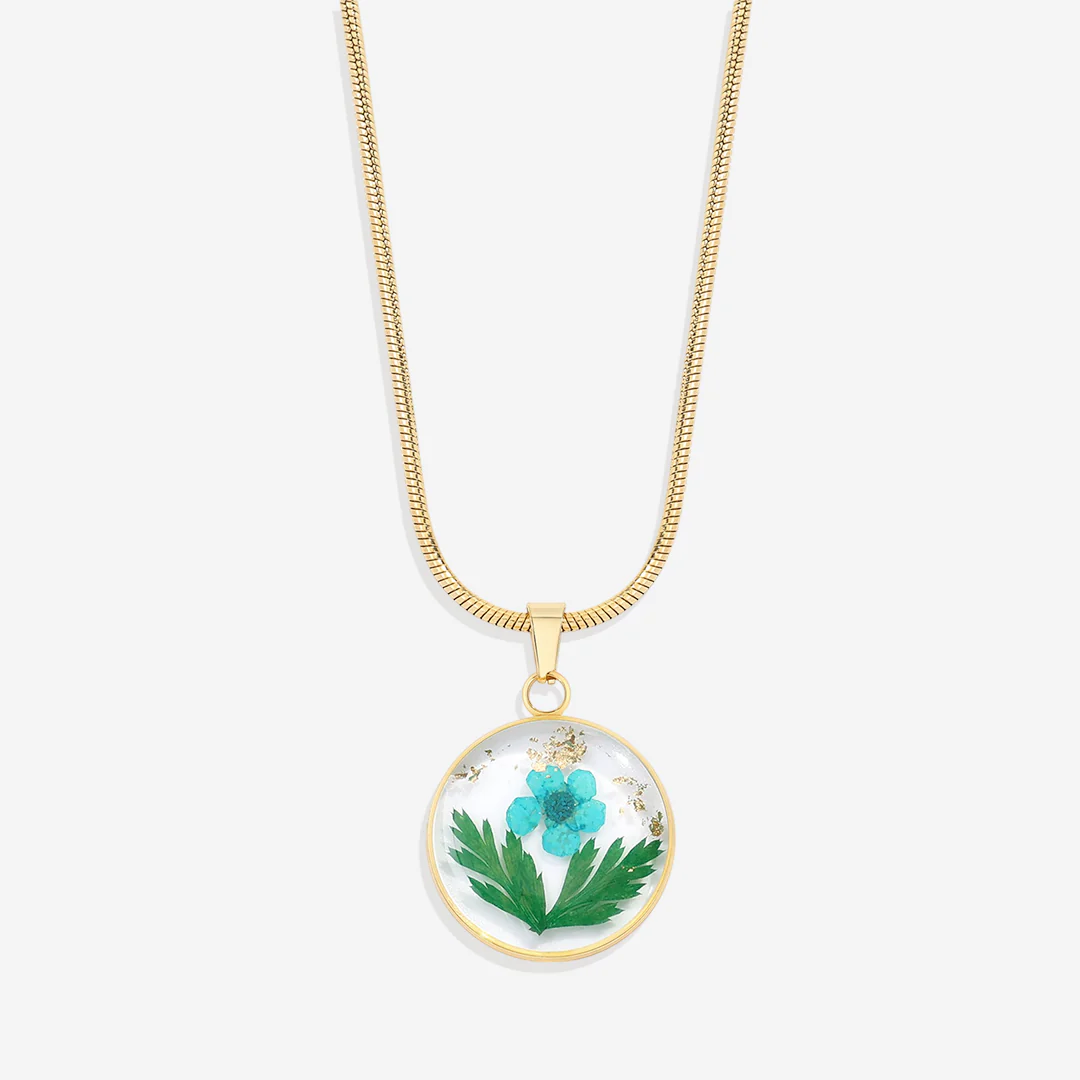 Pressed Birth Flower Necklace - Image 125