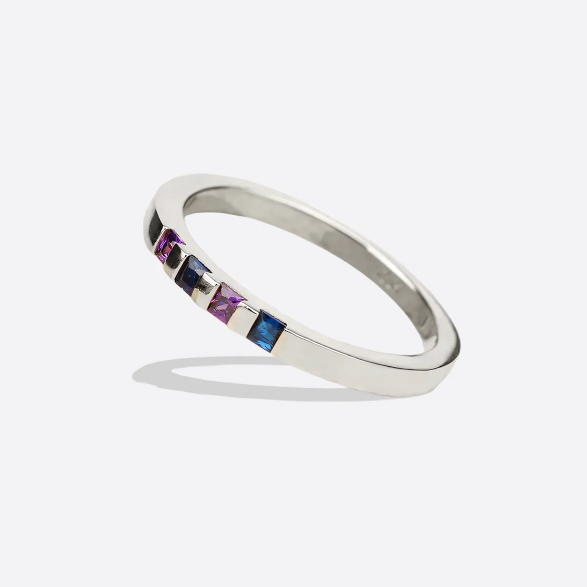 Princess-Cut Birthstone Band Ring - Image 47