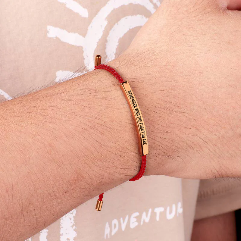 Bold Remember Who the F♥ck You Are Inspire Bracelet - Image 8