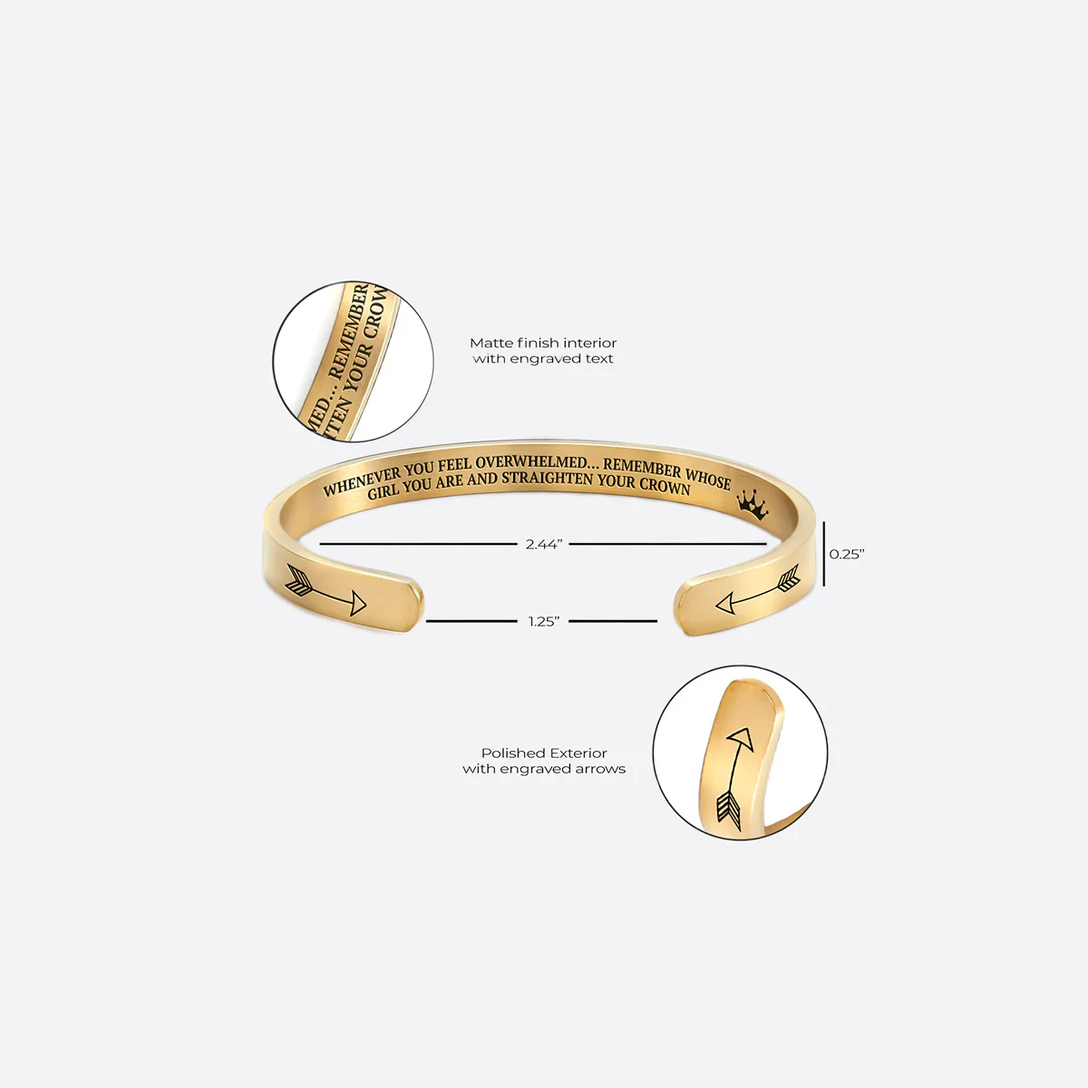 Remember Who You Are and Straighten Your Crown Cuff Bracelet - Image 35