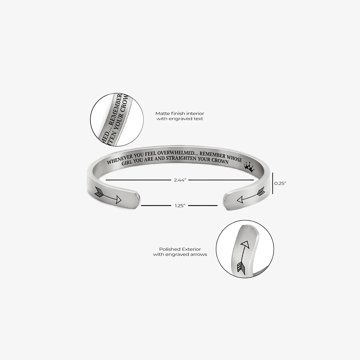 Remember Who You Are and Straighten Your Crown Cuff Bracelet - Image 37