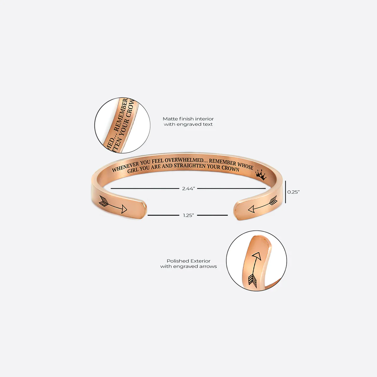 Remember Who You Are and Straighten Your Crown Cuff Bracelet - Image 62
