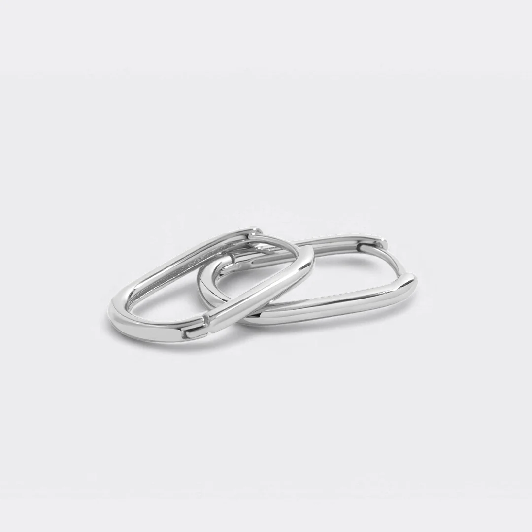 Retro Box Huggie Hoop Earrings - Image 37
