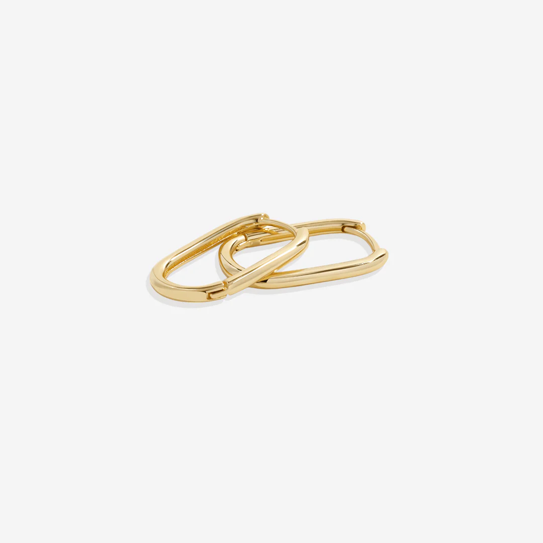 Retro Box Huggie Hoop Earrings - Image 6