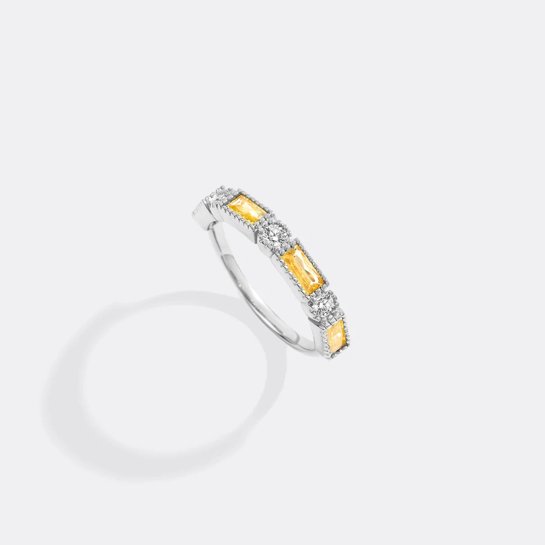 Personalized Round and Baguette Birthstone Ring - Image 26