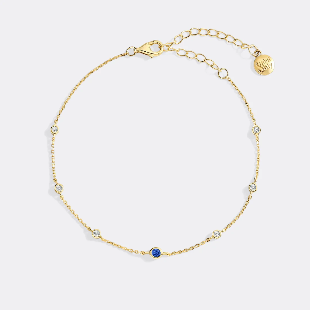 September Birthstone Station Bracelet - Image 3