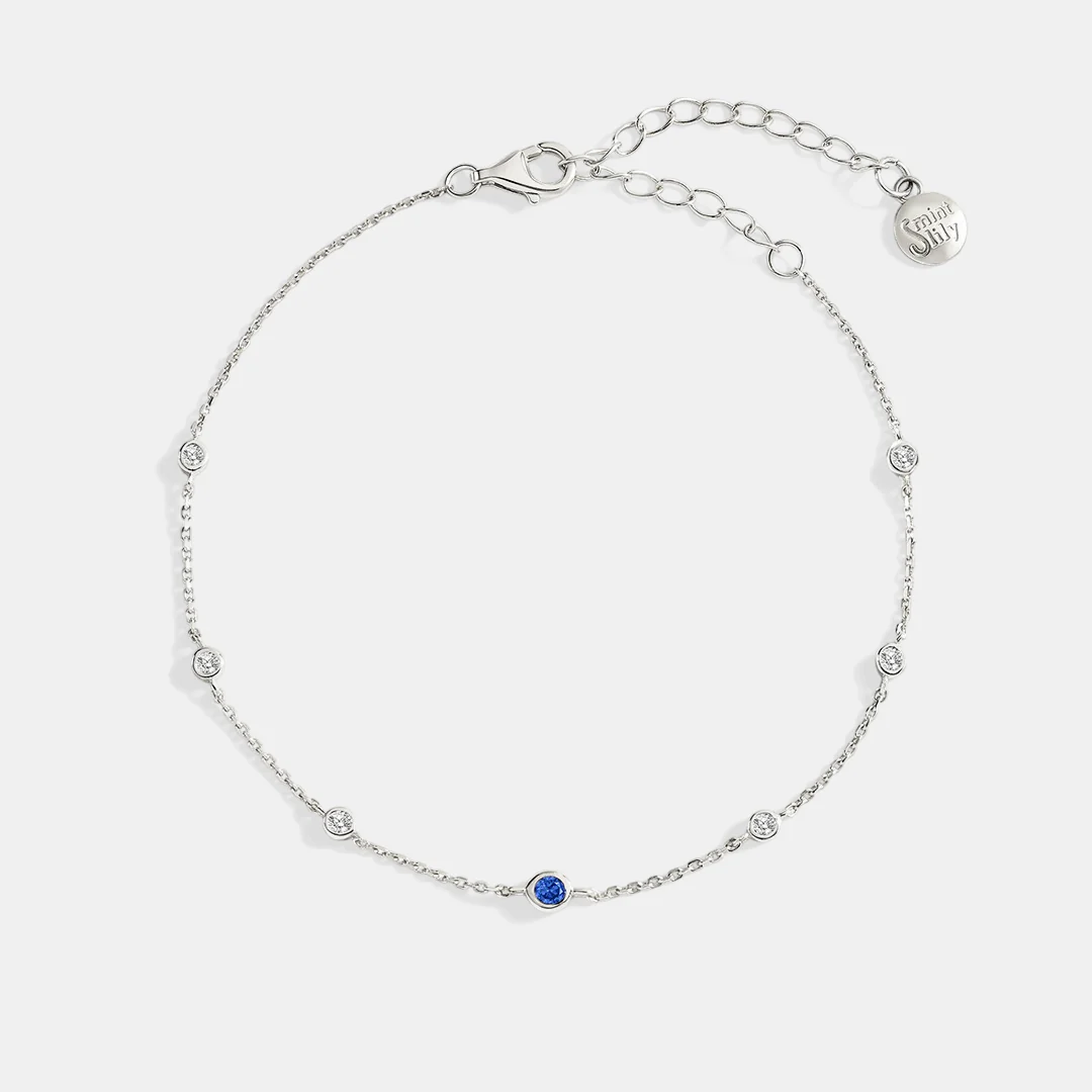 September Birthstone Station Bracelet - Image 7