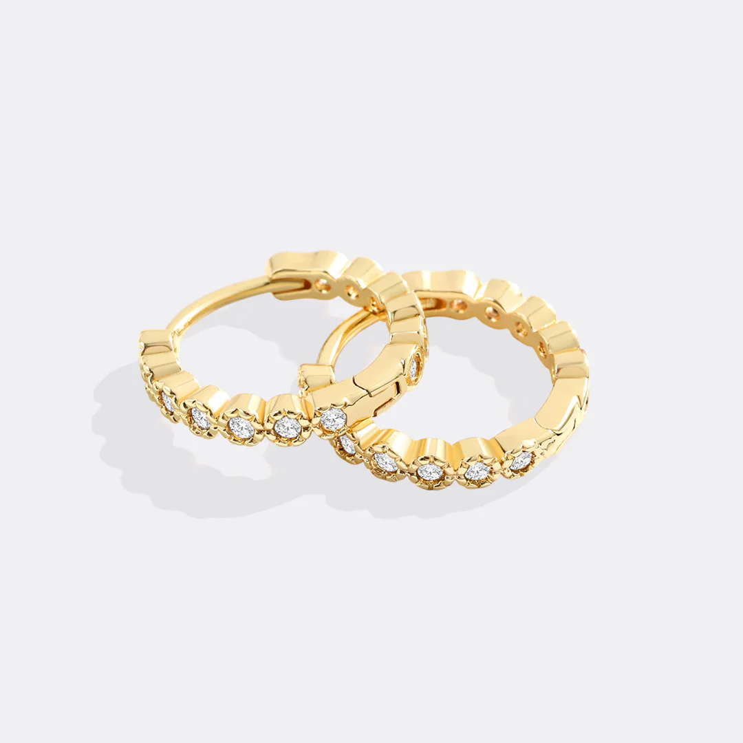Shimmer Huggie Hoop Earrings - Image 6