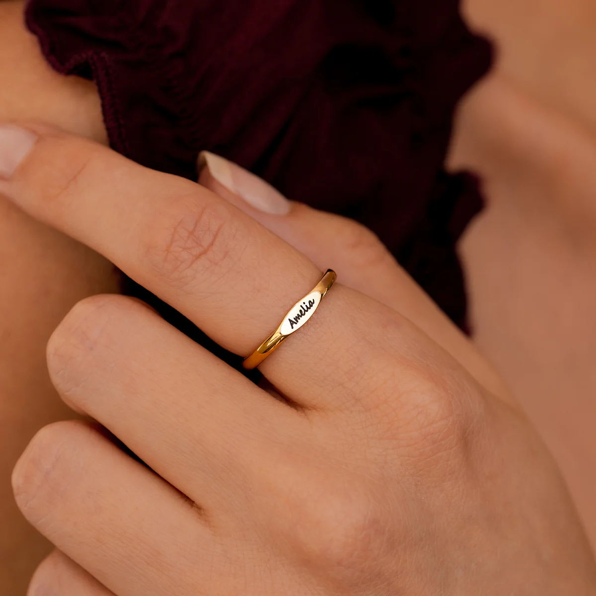 Skinny Name Ring - Image 3
