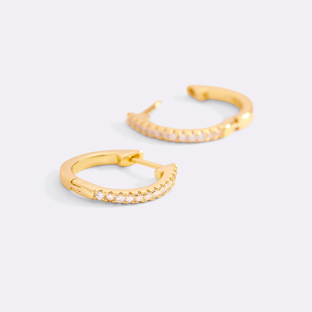 Small Dainty Pave Earring - Image 14