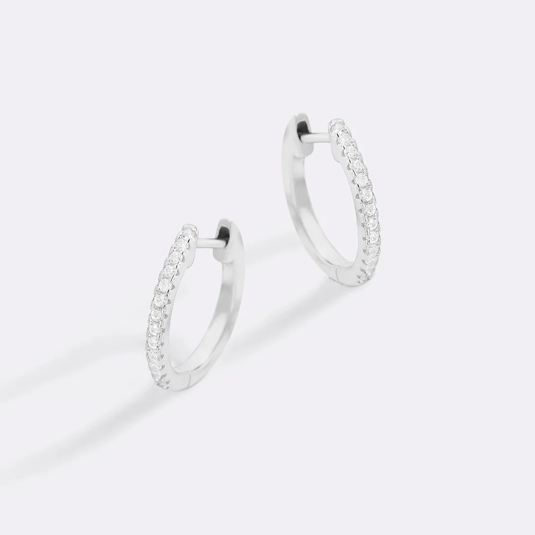 Small Dainty Pave Earring - Image 15