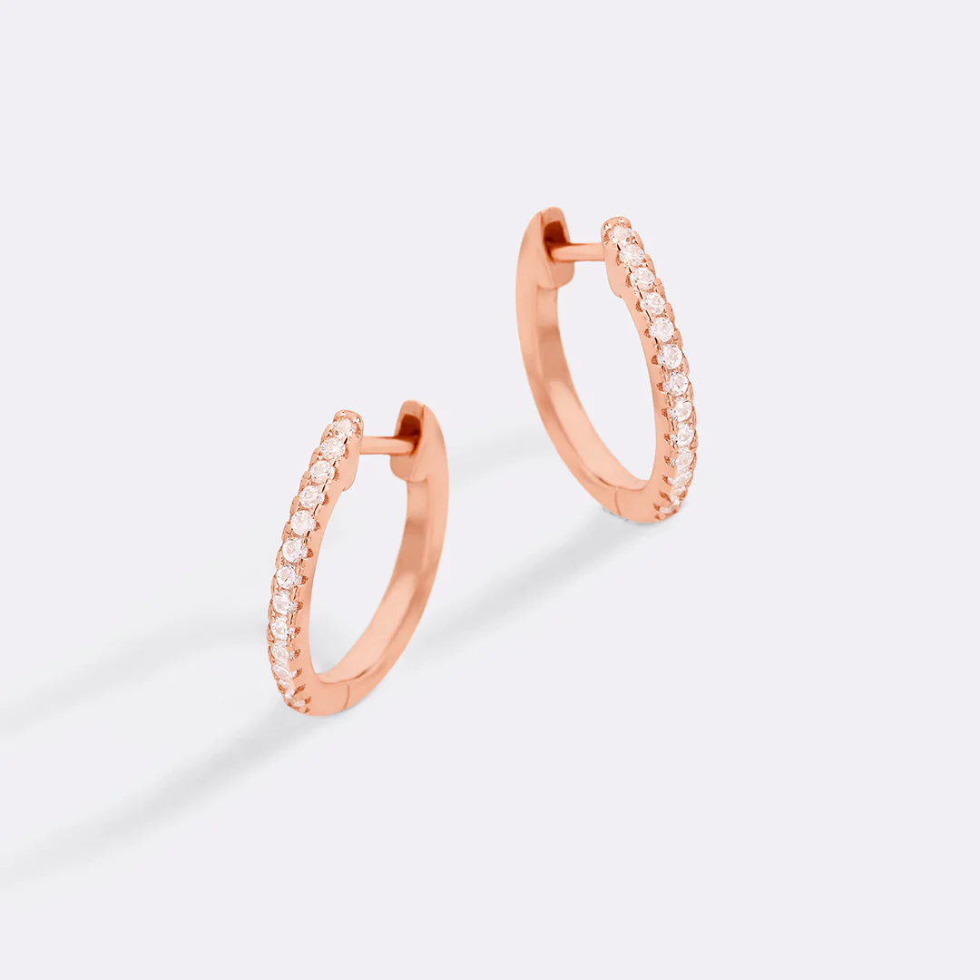 Small Dainty Pave Earring - Image 9