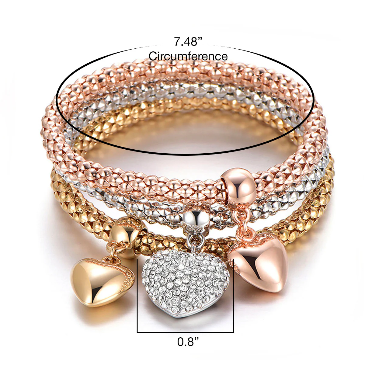 Solid Hearts Metal Bracelet - Image 14