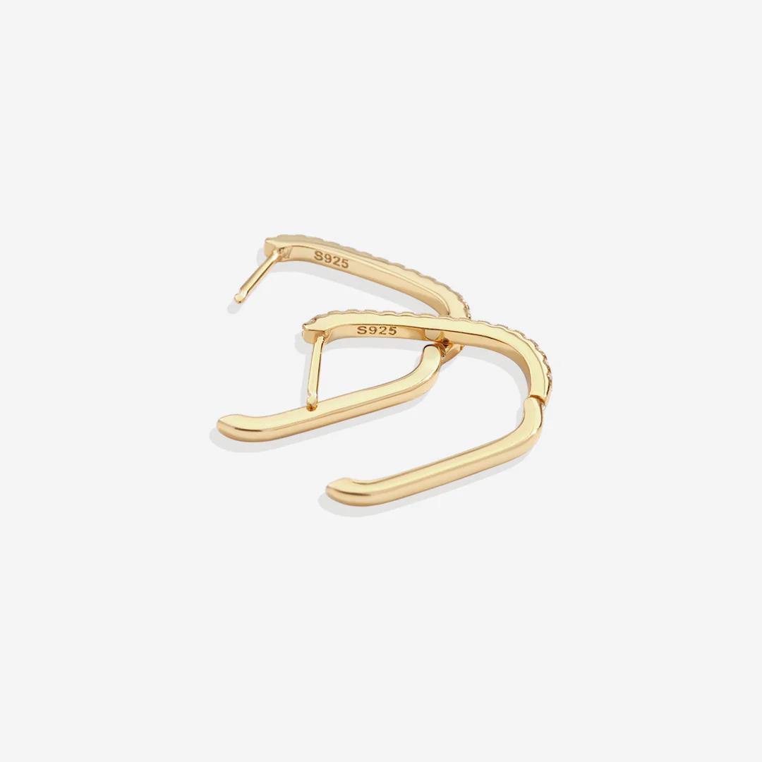 Square Pave Hoop Earrings - Image 10