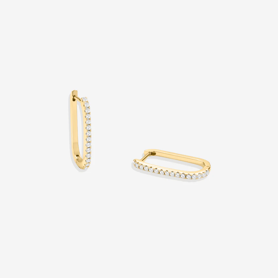 Square Pave Hoop Earrings - Image 14