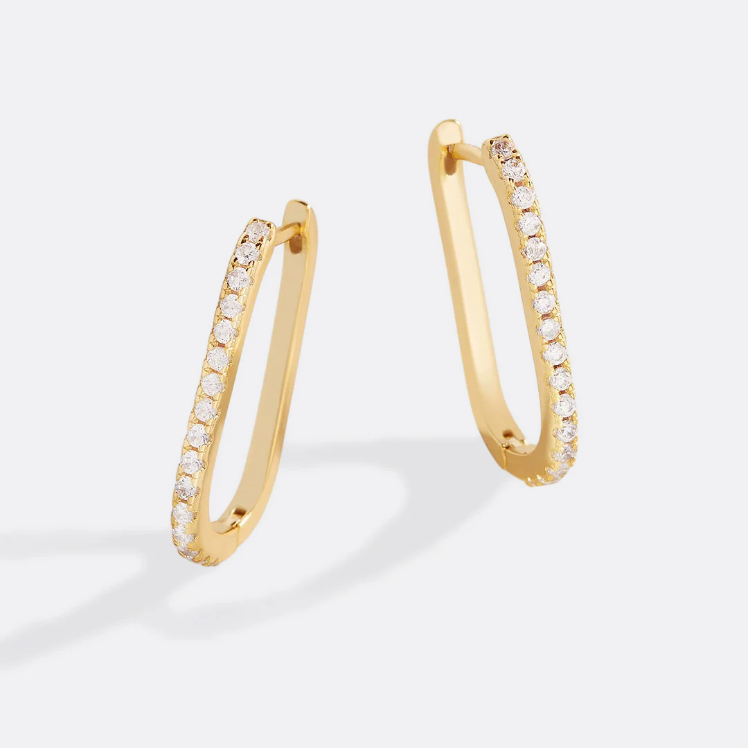 Square Pave Hoop Earrings - Image 22