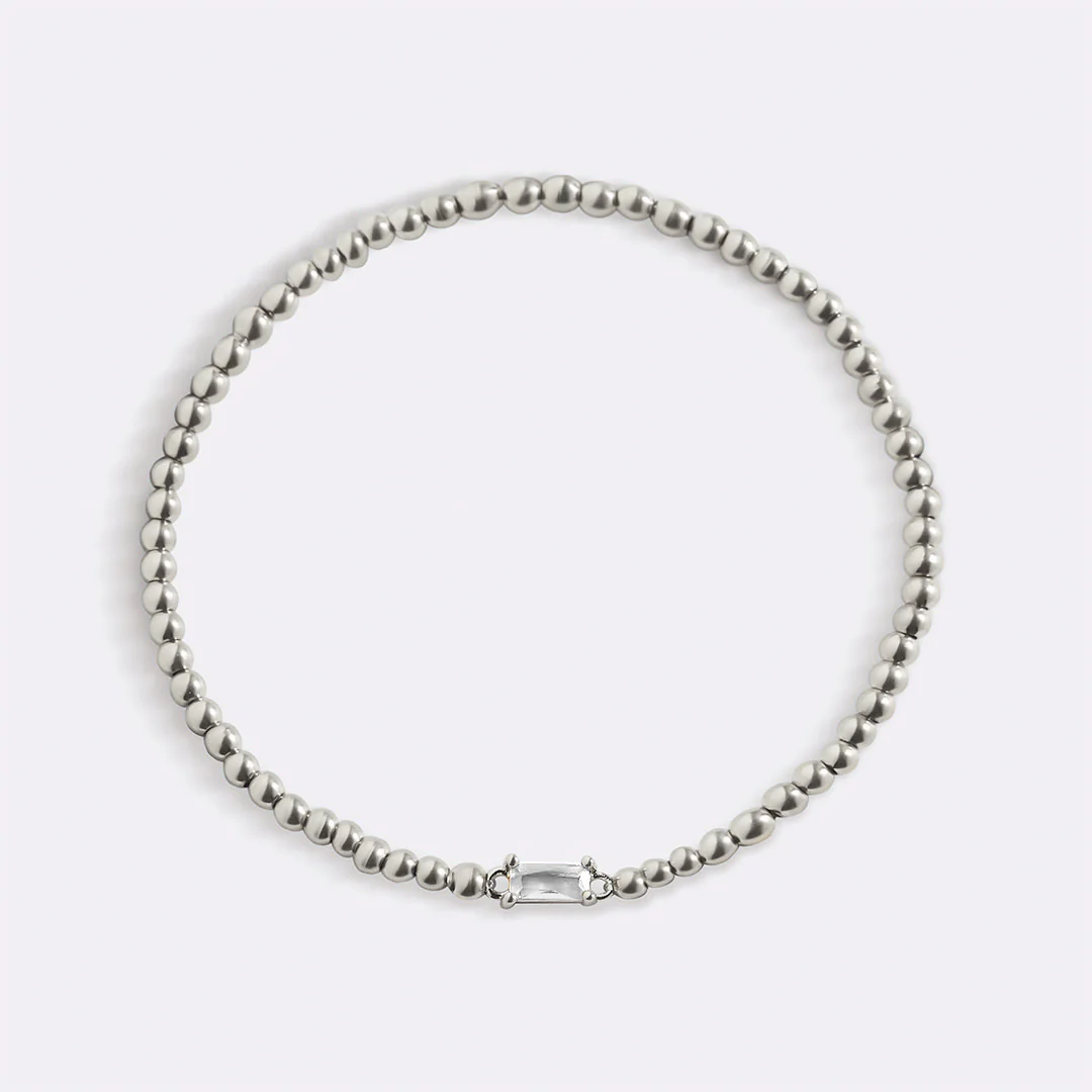 Sterling Silver Beaded Birthstone Bracelet - Image 11