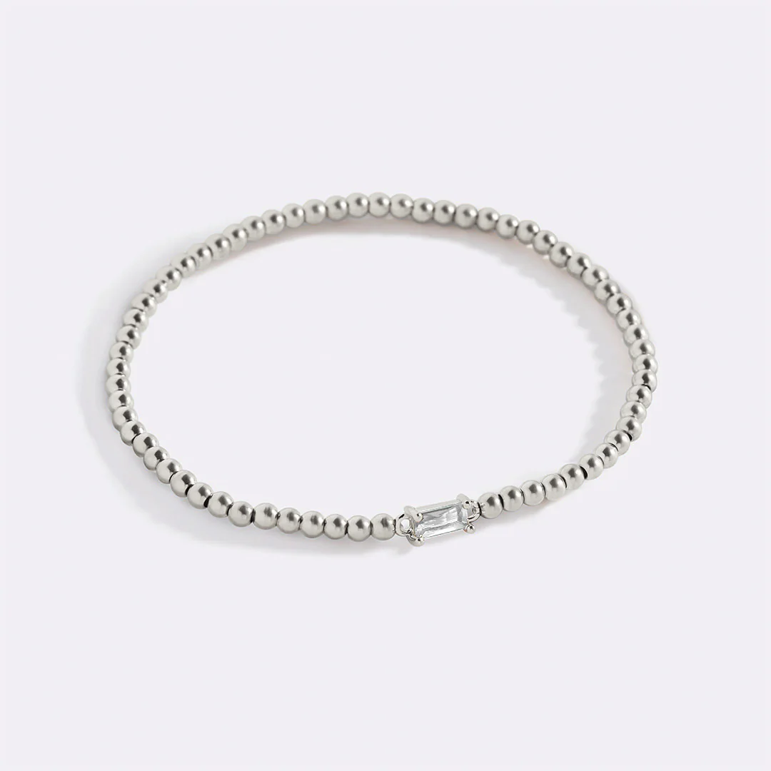 Sterling Silver Beaded Birthstone Bracelet - Image 12