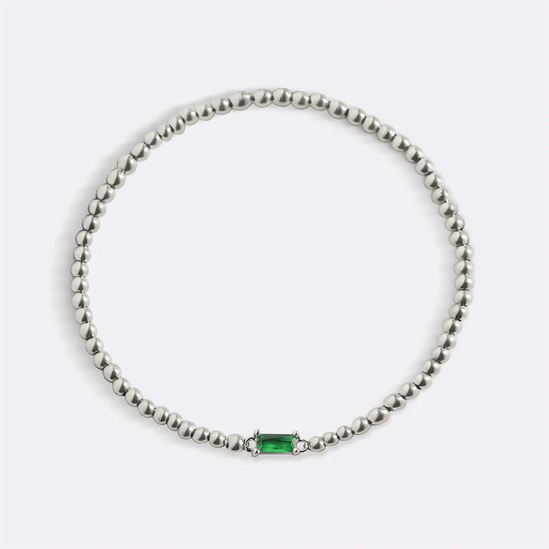 Sterling Silver Beaded Birthstone Bracelet - Image 13