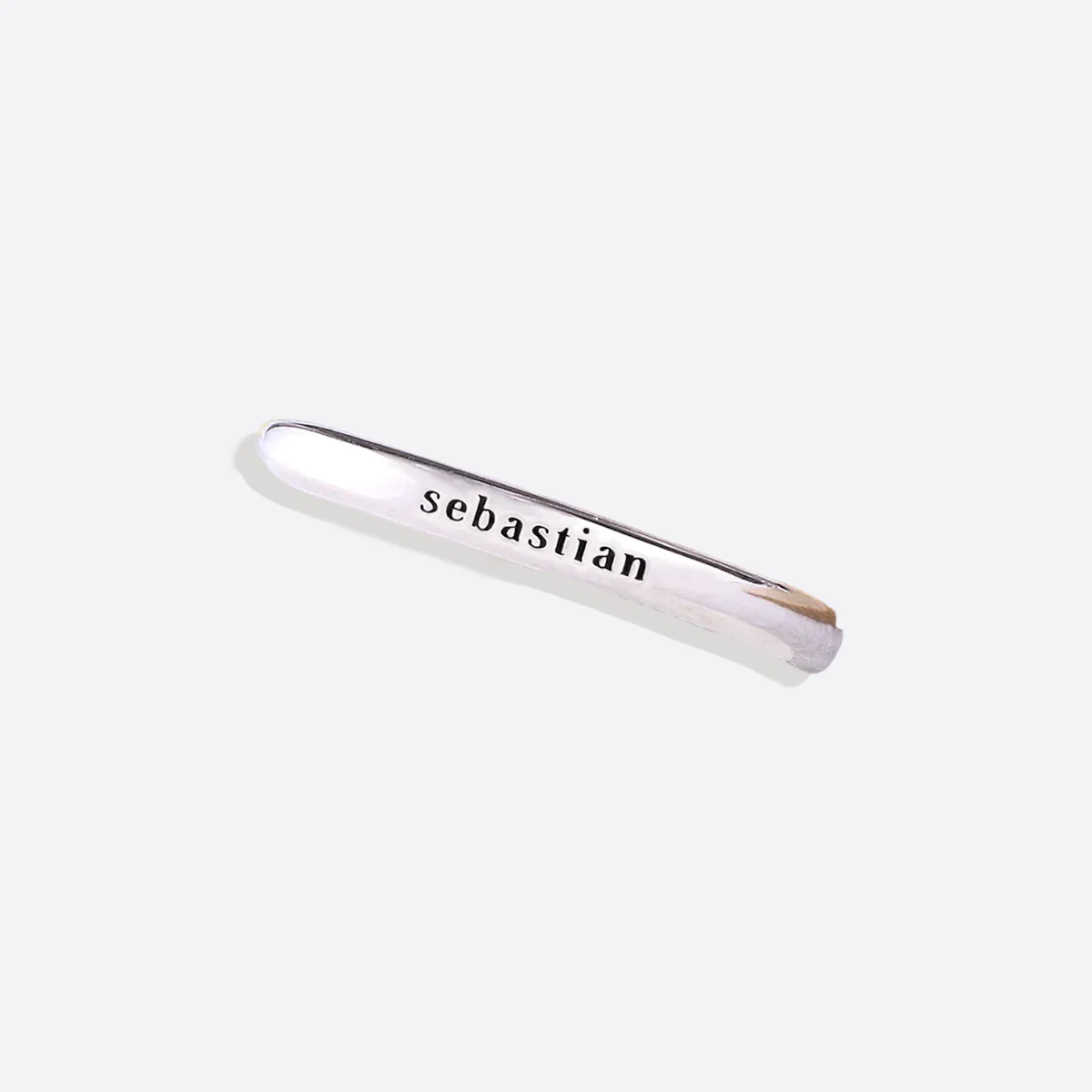 Sterling Silver Stamped Stackable Name Ring - Image 10