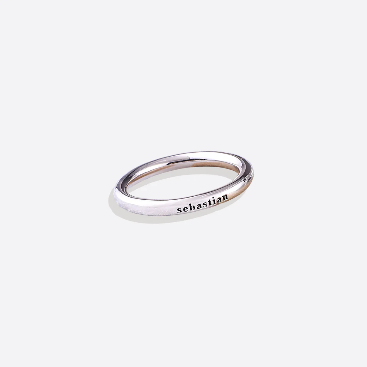 Sterling Silver Stamped Stackable Name Ring - Image 13