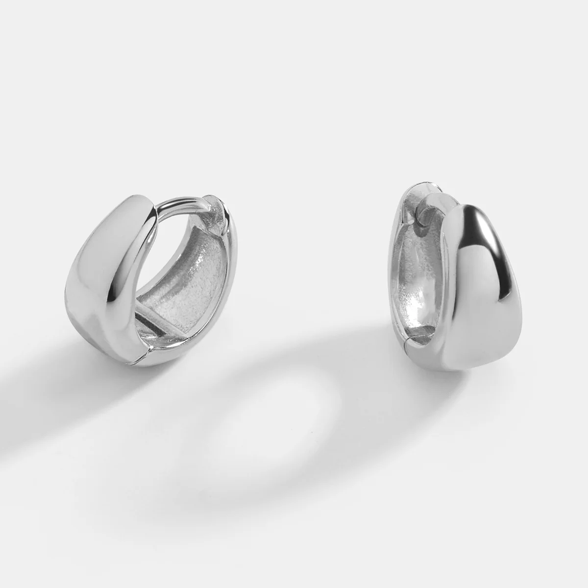 Teardrop Huggie Hoop Earrings - Image 5