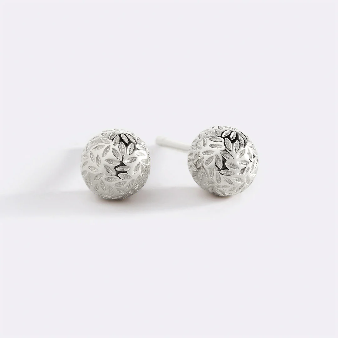 Textured Gold Ball Studs - Image 11