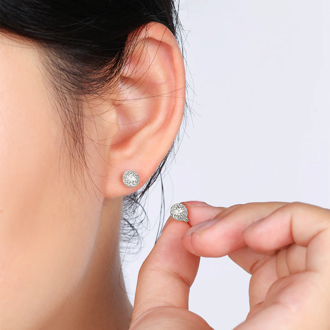 Textured Gold Ball Studs - Image 7