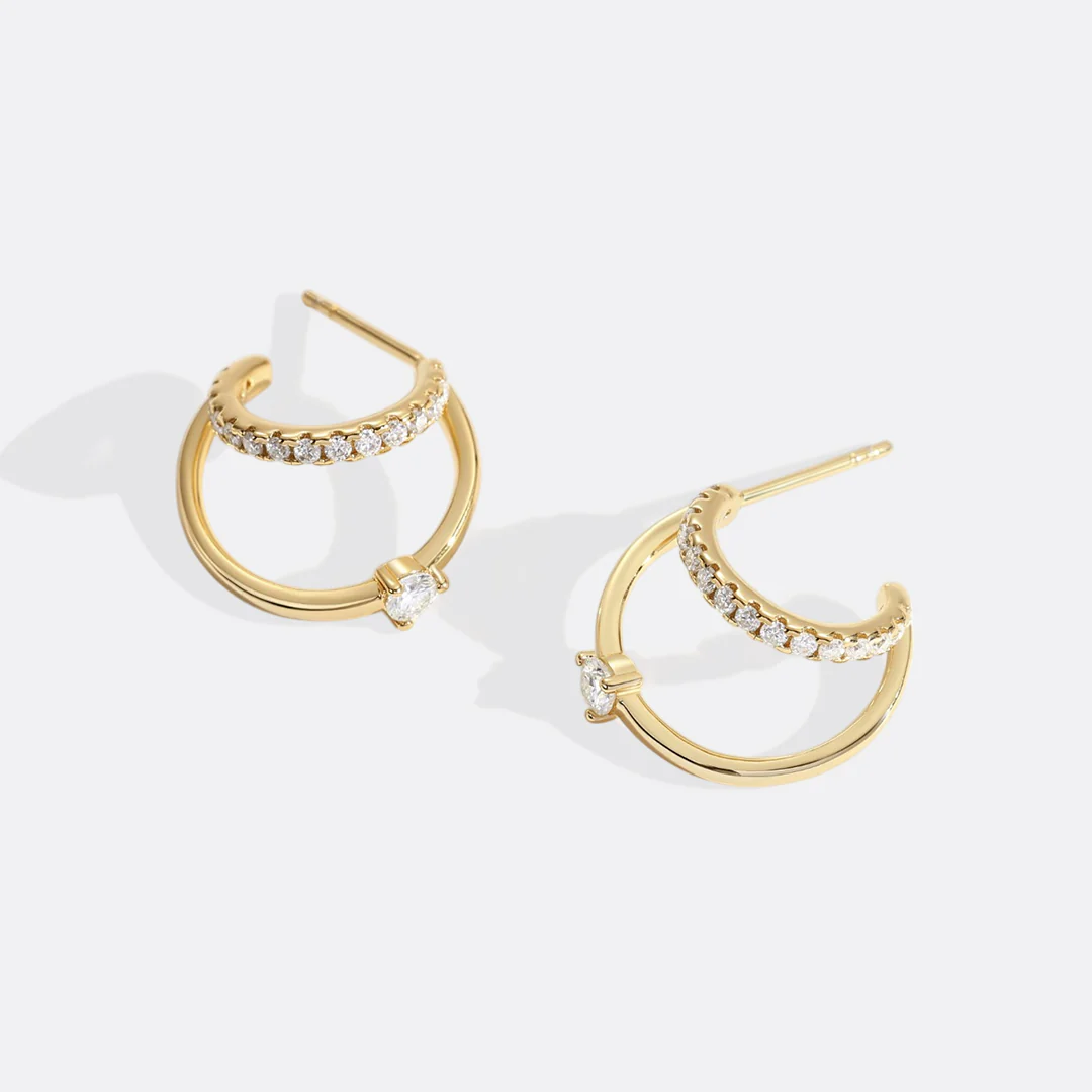 The Nova Double Hoop Earrings - Image 7