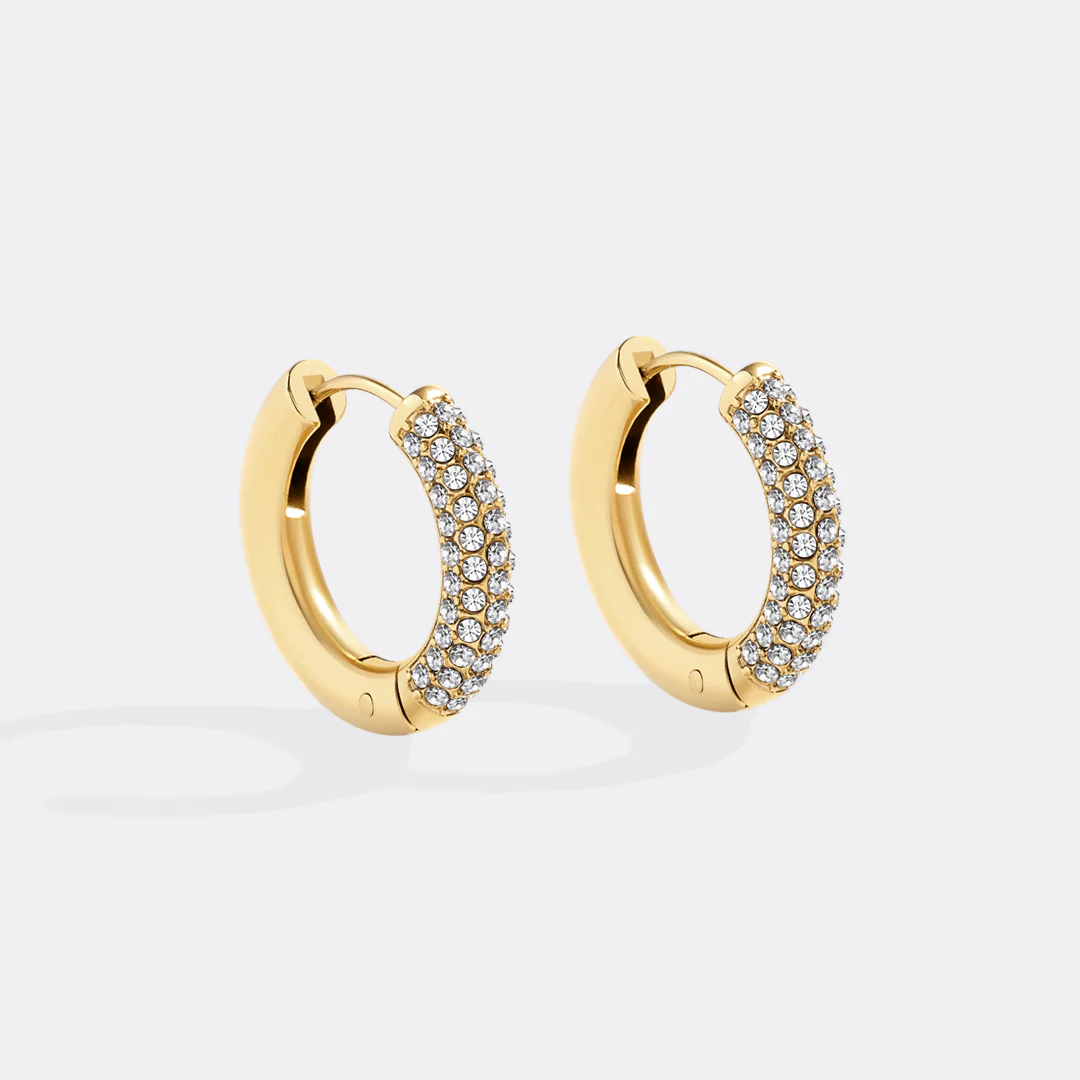The Pavé Huggie Hoop Earrings - Image 3