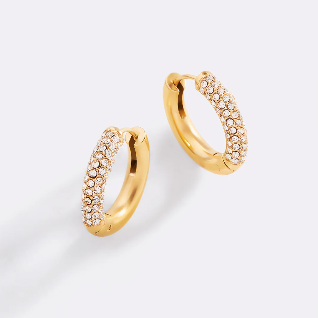 The Pavé Huggie Hoop Earrings - Image 8