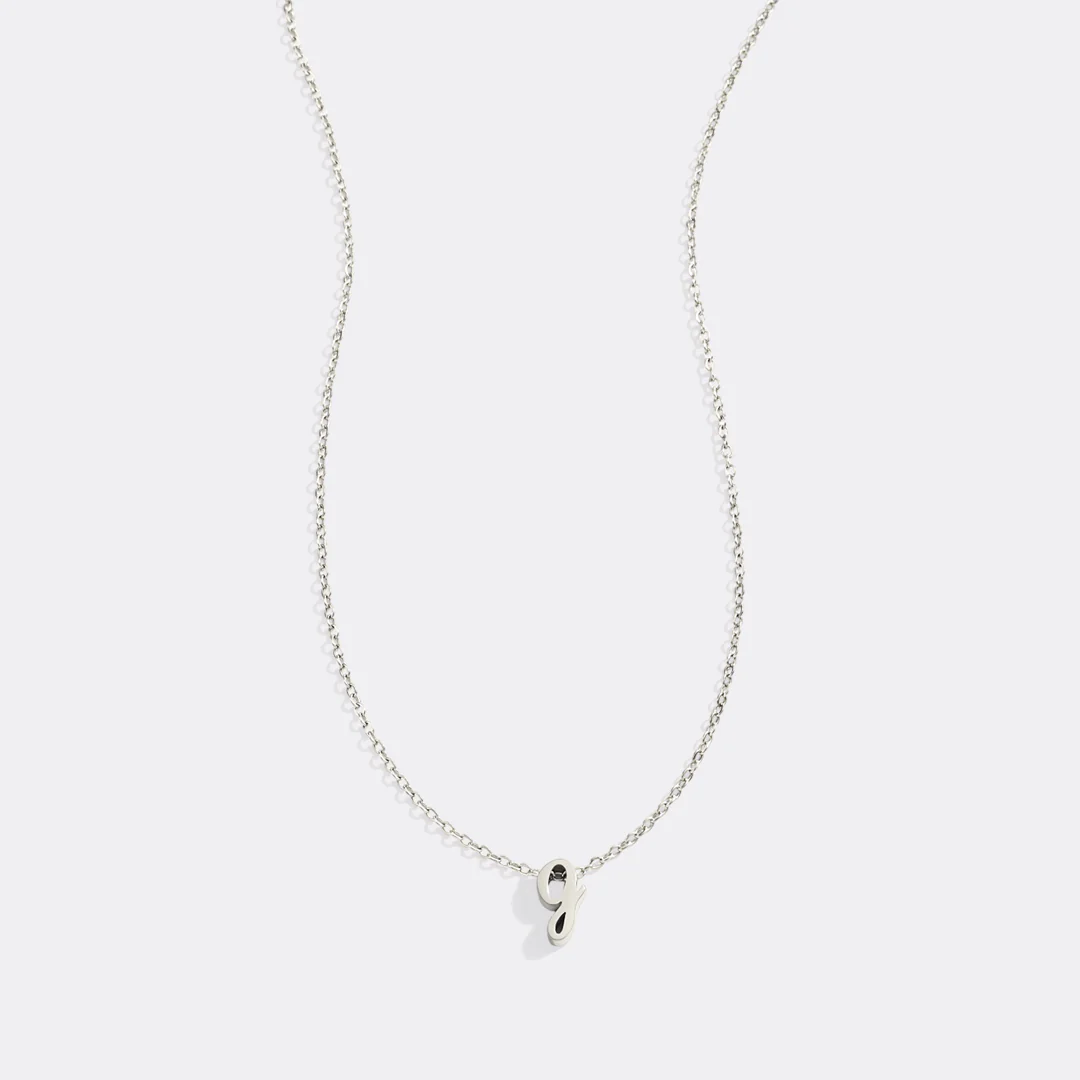 Tiny Script Initial Necklace - Image 23