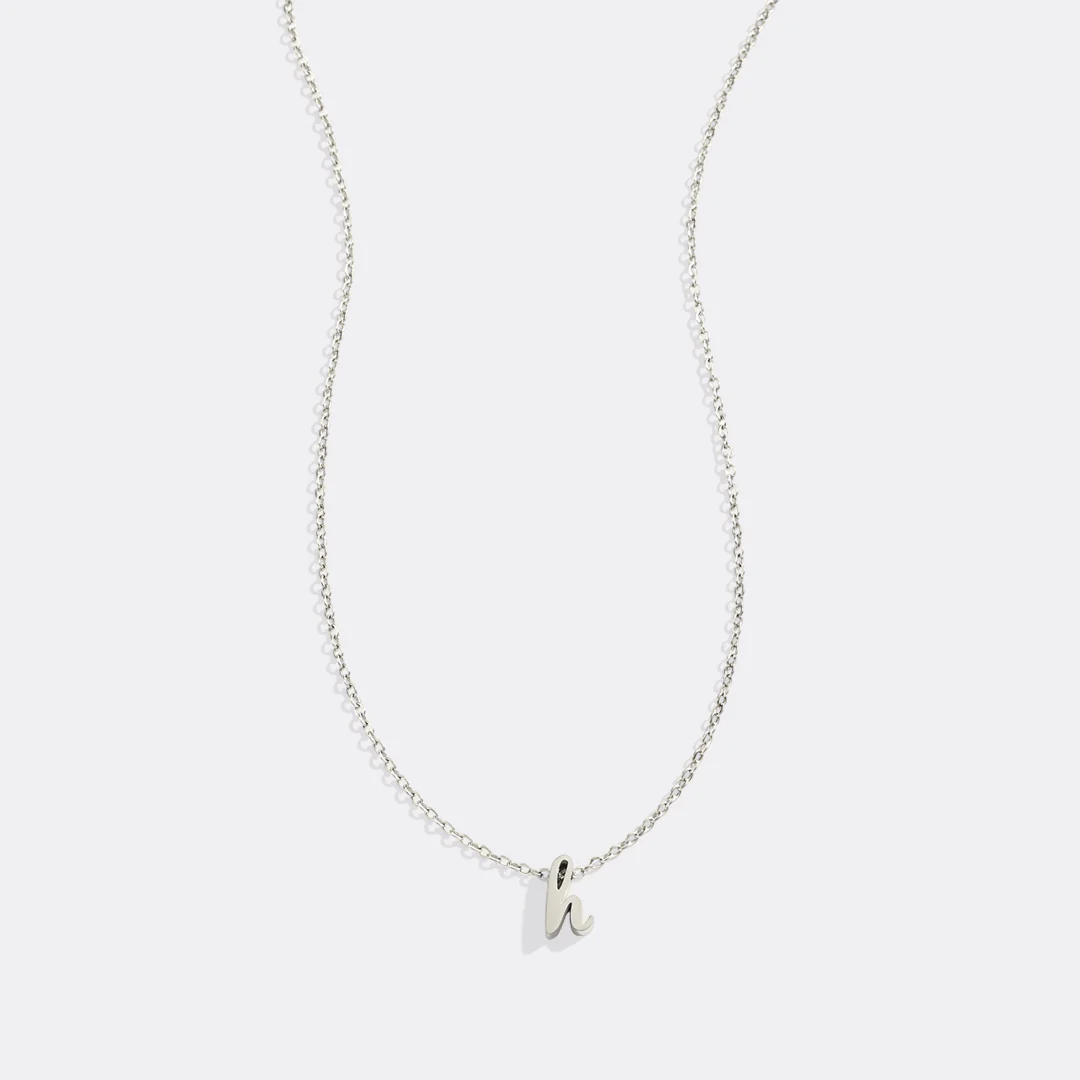 Tiny Script Initial Necklace - Image 24