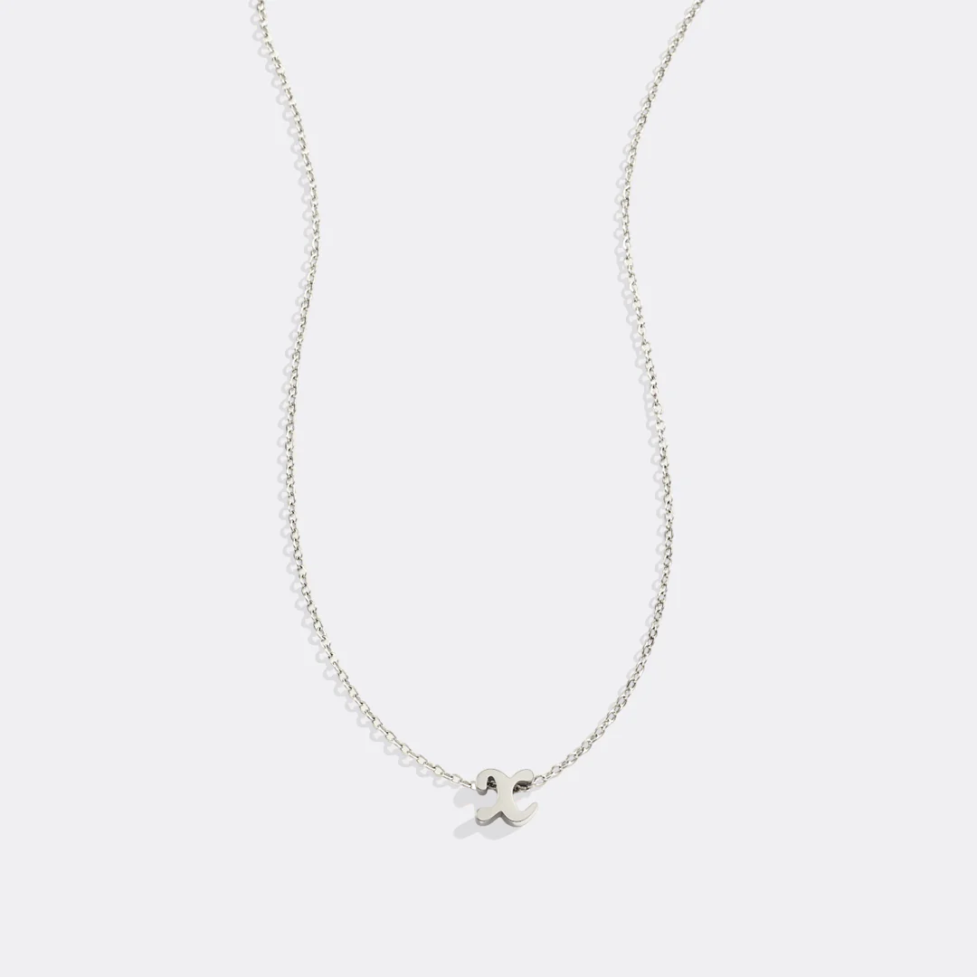 Tiny Script Initial Necklace - Image 3