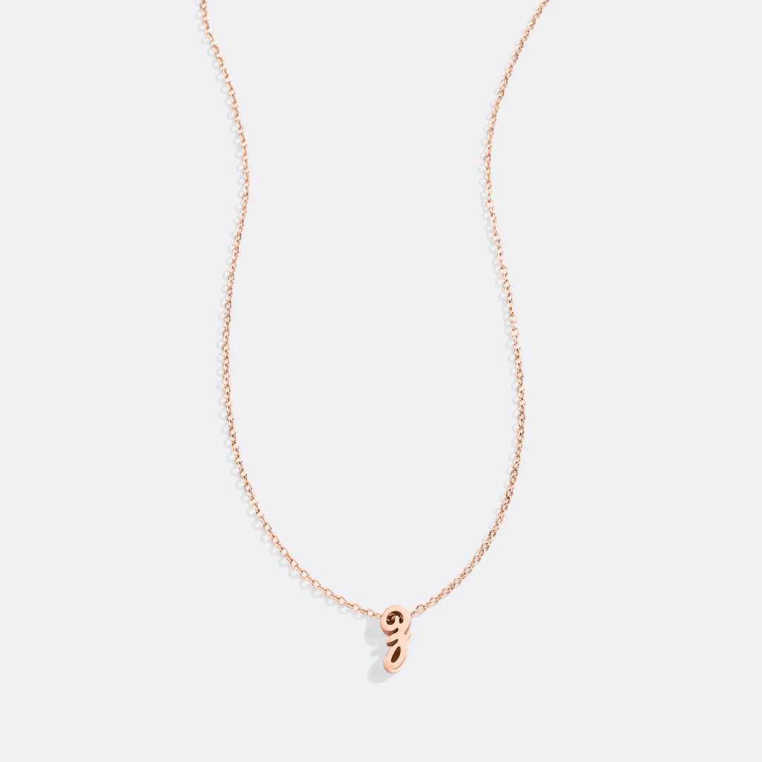 Tiny Script Initial Necklace - Image 30