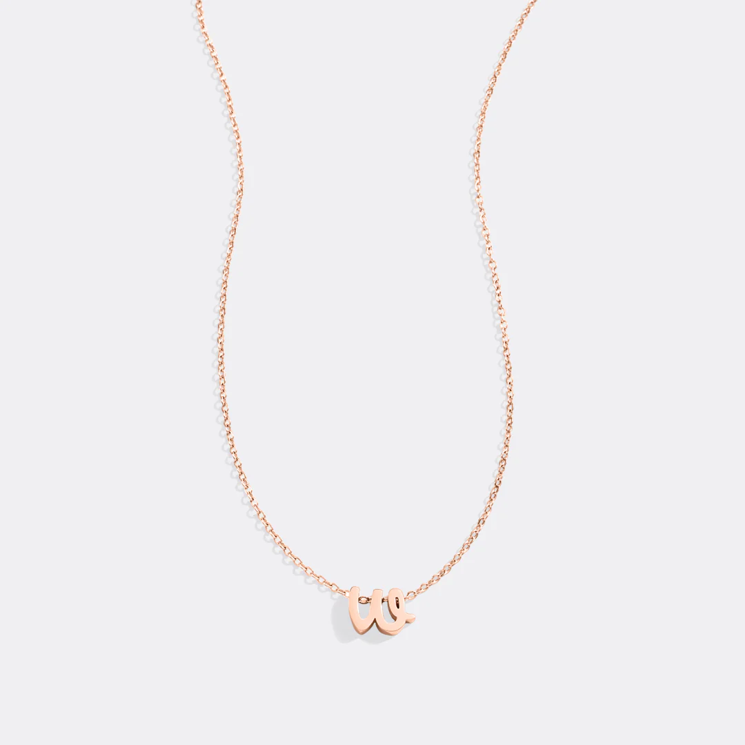 Tiny Script Initial Necklace - Image 33