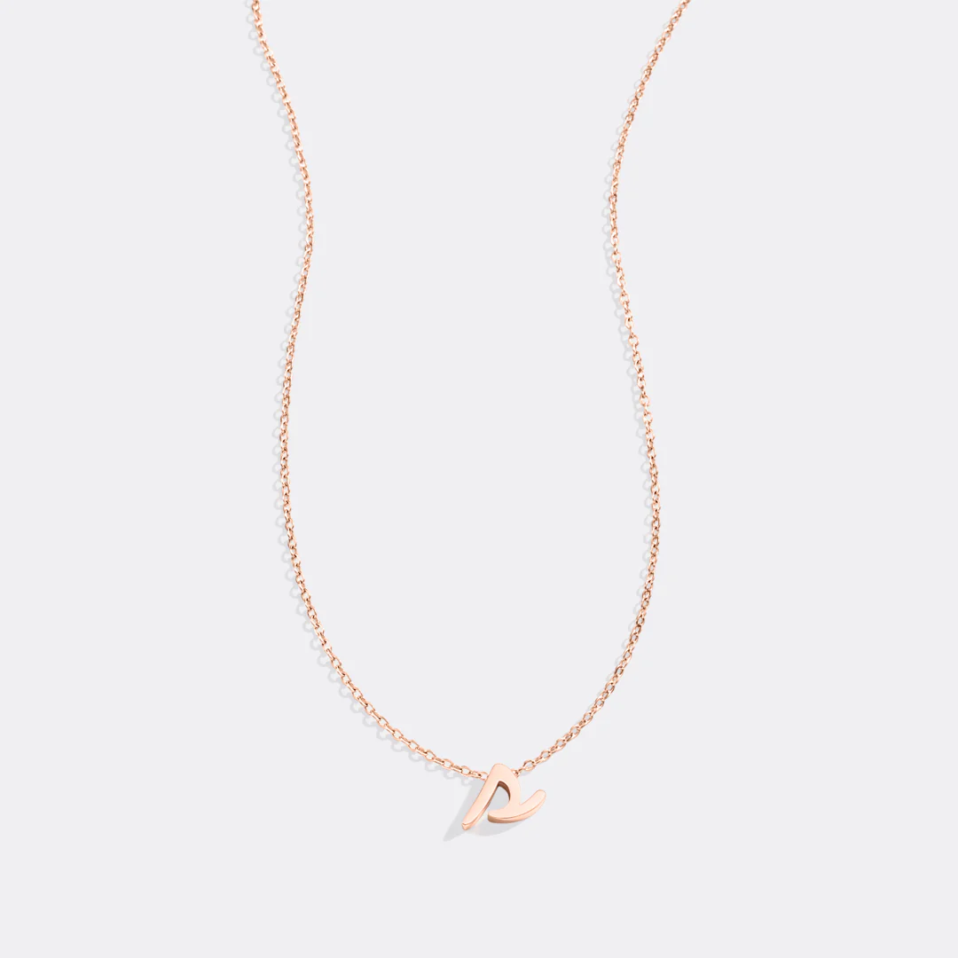 Tiny Script Initial Necklace - Image 36