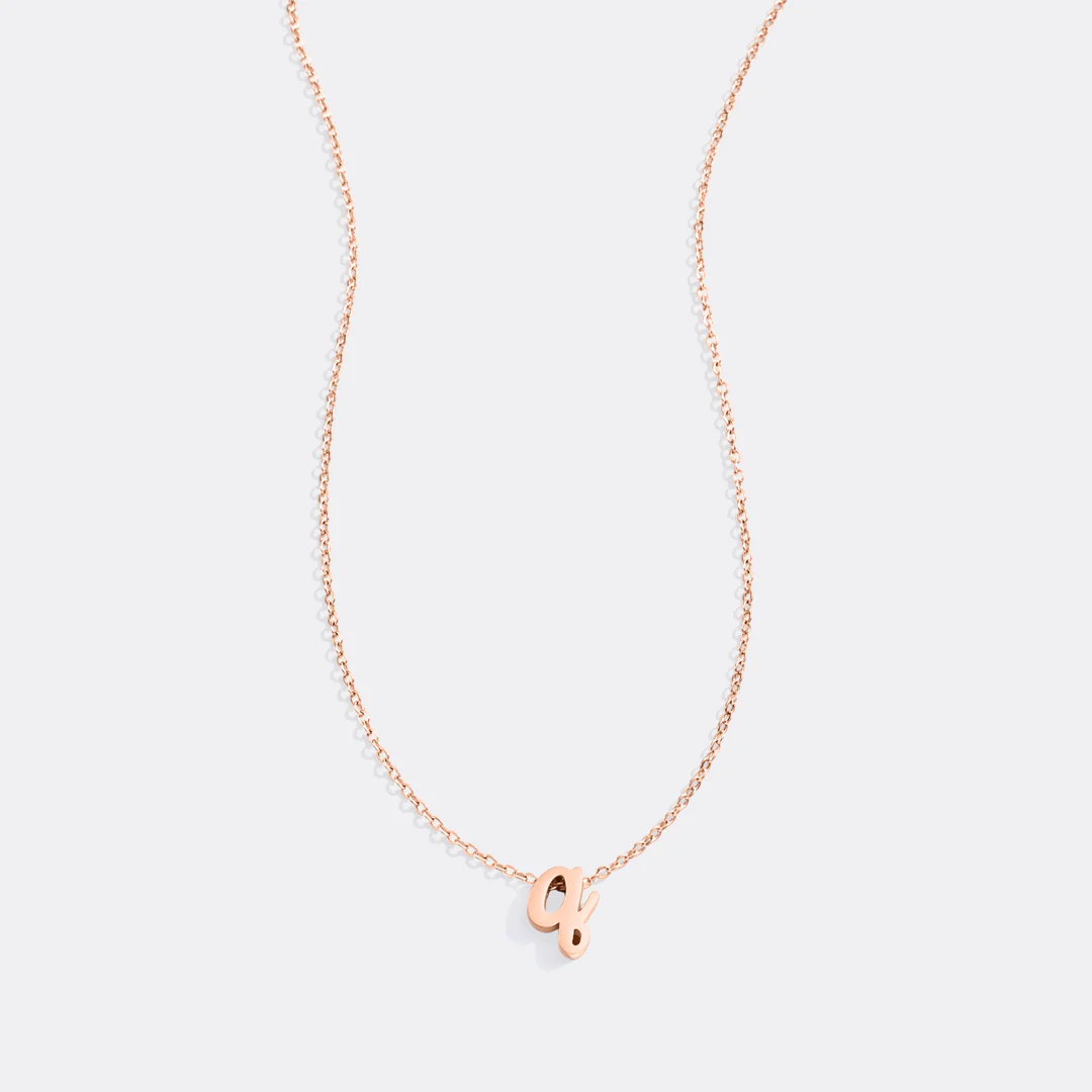 Tiny Script Initial Necklace - Image 39