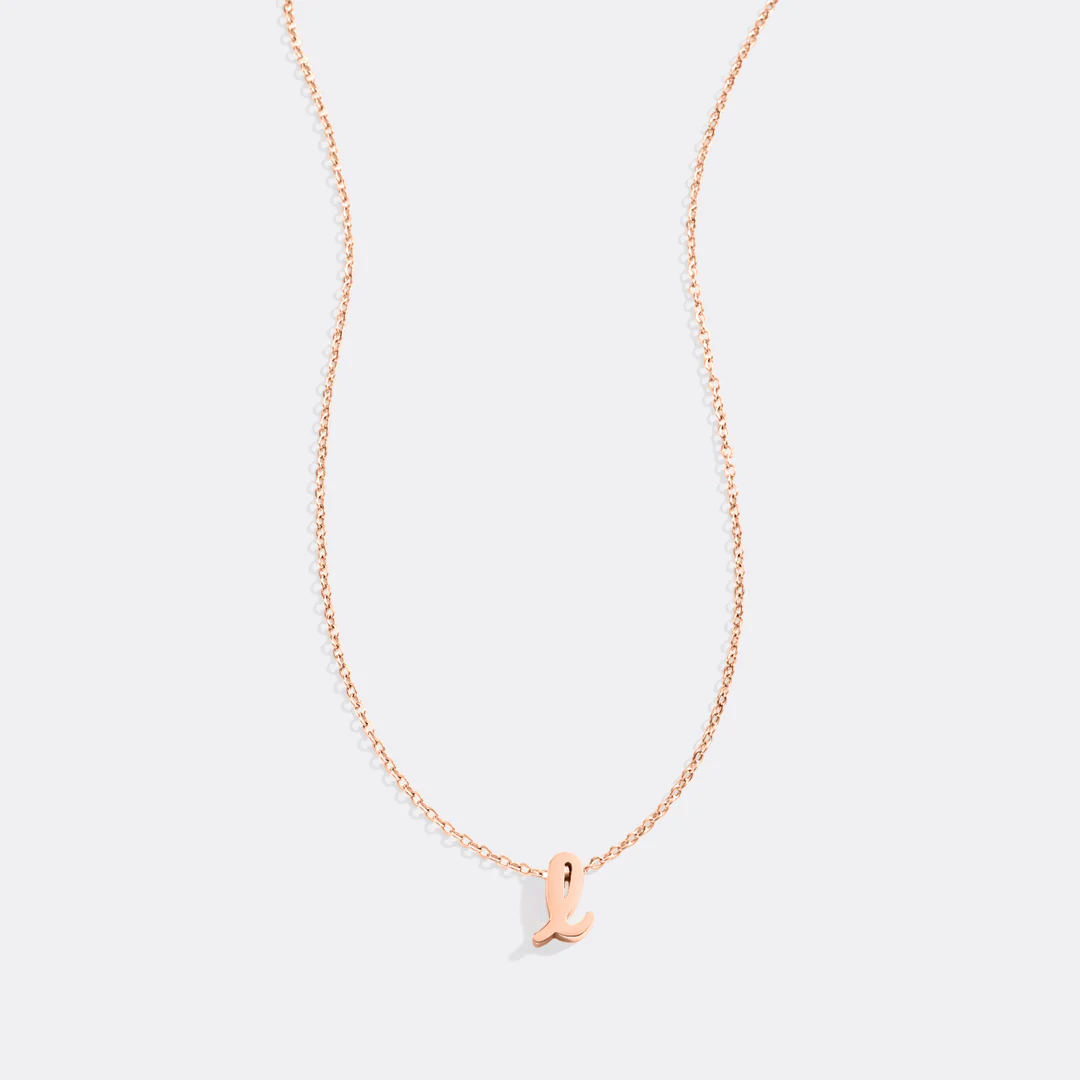 Tiny Script Initial Necklace - Image 43