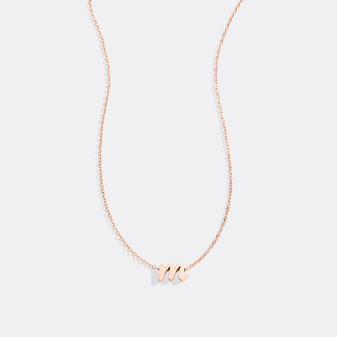 Tiny Script Initial Necklace - Image 44