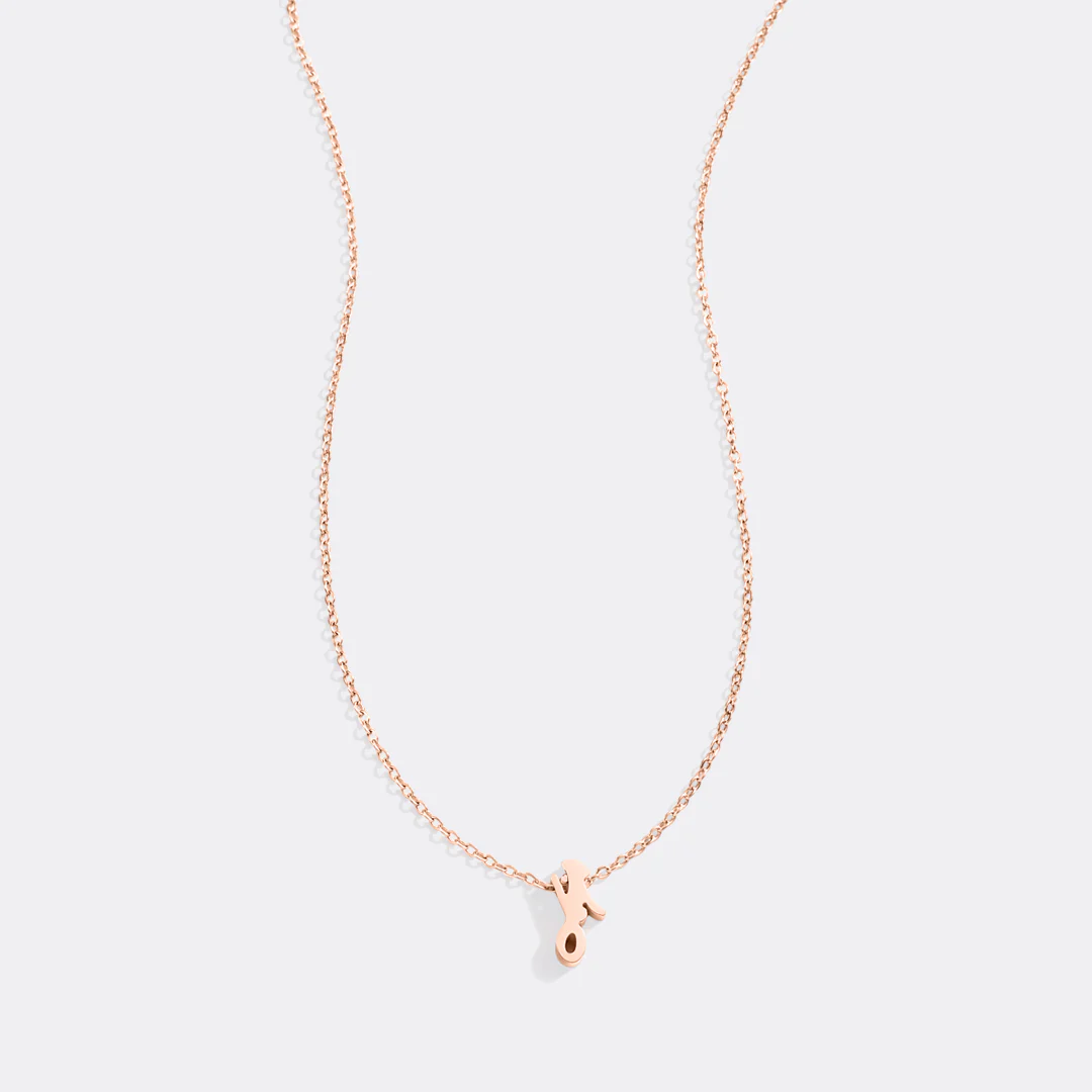 Tiny Script Initial Necklace - Image 46