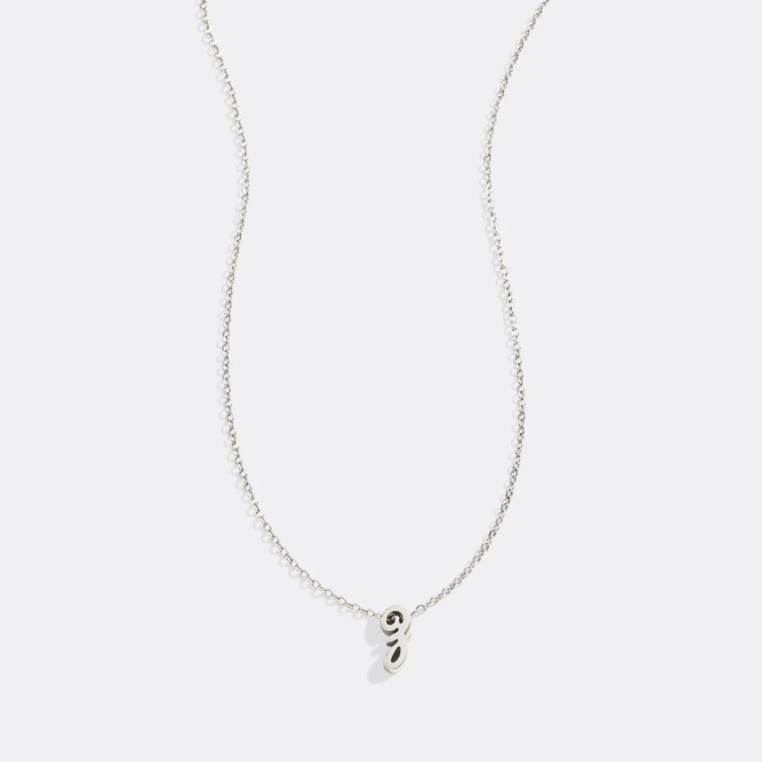 Tiny Script Initial Necklace - Image 5