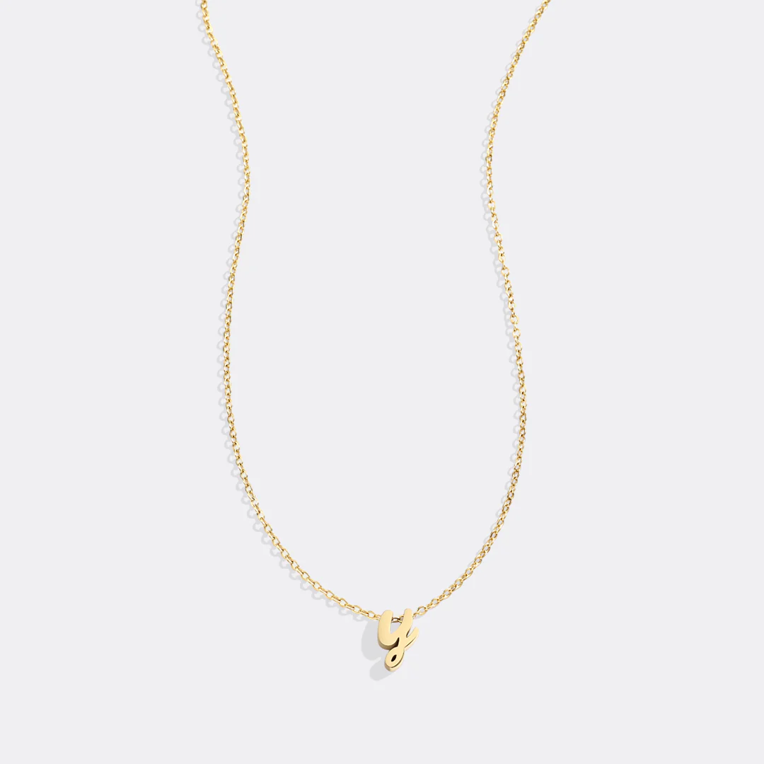 Tiny Script Initial Necklace - Image 56
