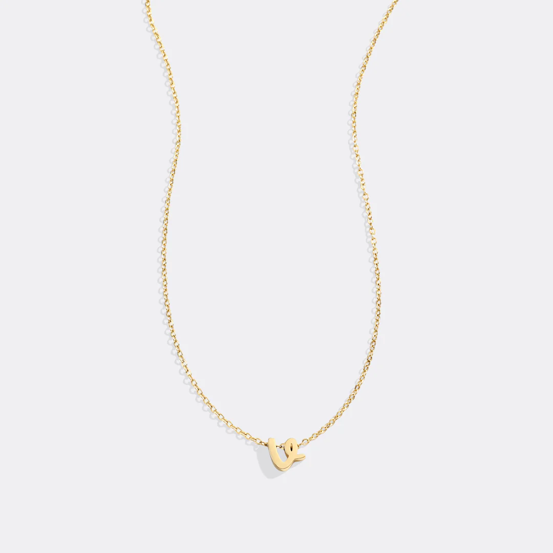 Tiny Script Initial Necklace - Image 60