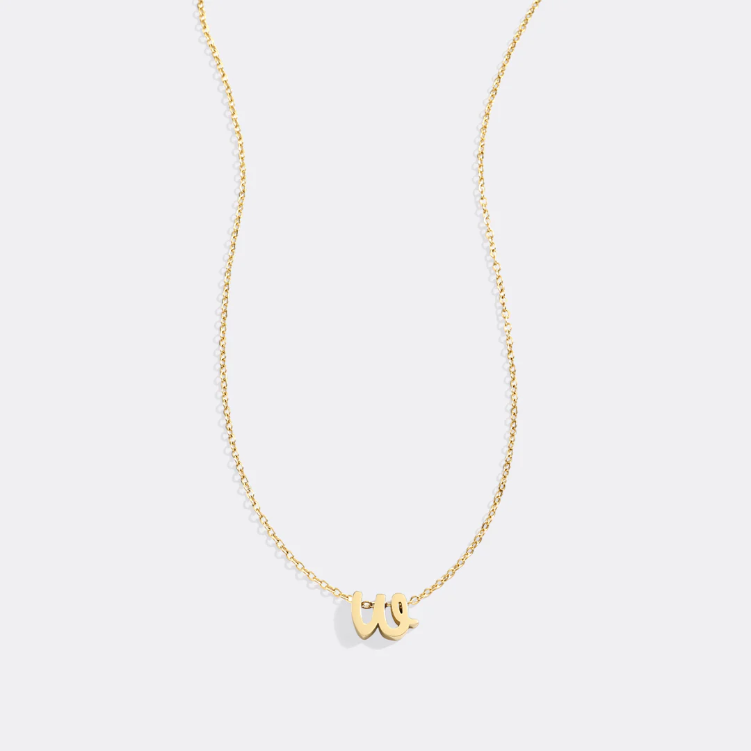 Tiny Script Initial Necklace - Image 61